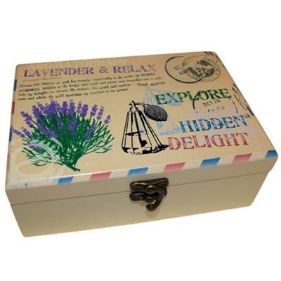 Lavender Design Aromatherapy Oil Box for 24 Bottles